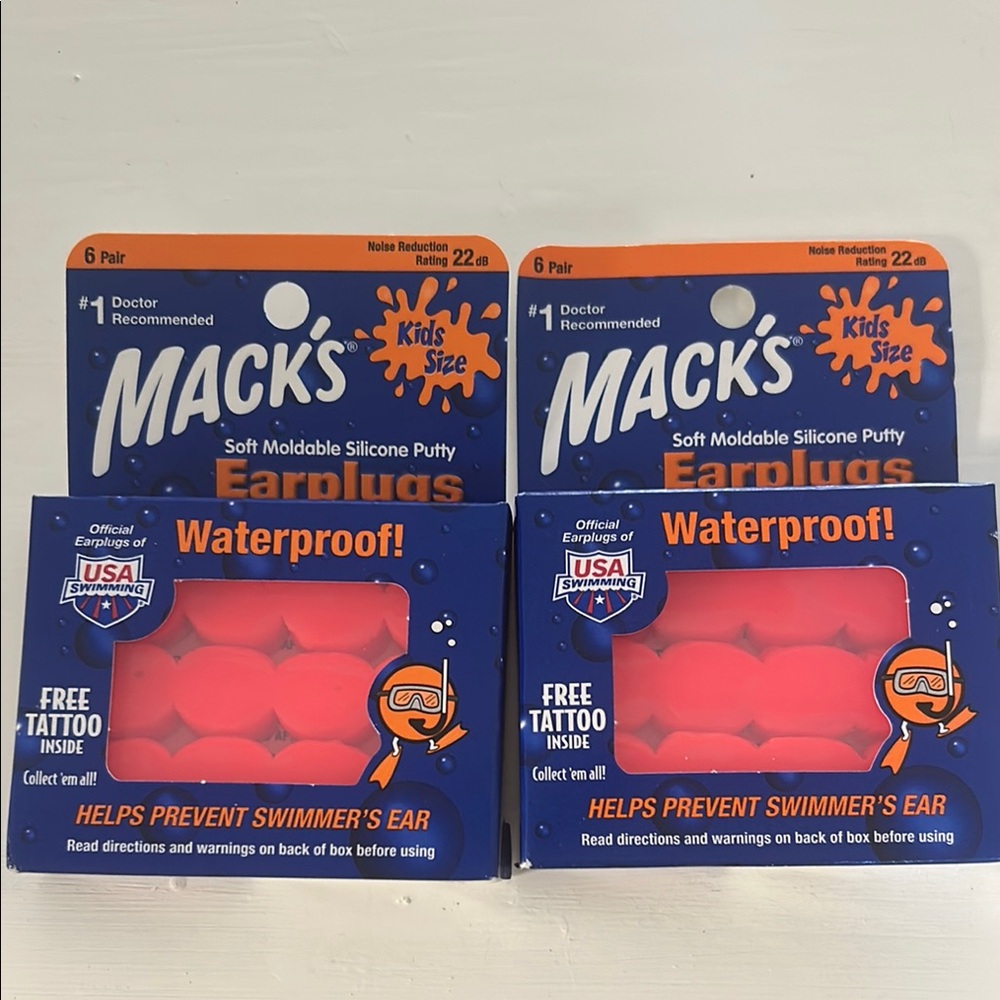 Kids Size Soft Moldable Silicone Earplugs - Orange